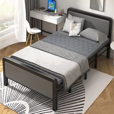 Folding Single Bed Fold Rollaway Portable Guest Sleeper Bed Steel Frame Daybed • £125.95