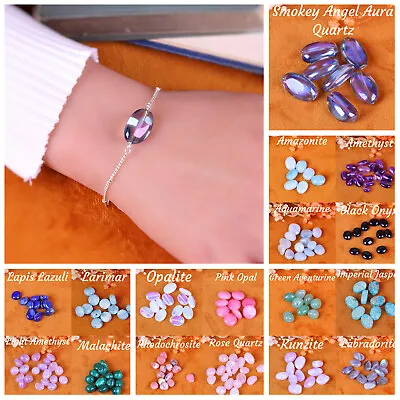 £8.95 • Buy Angel Aura Quartz Silver Crystal Bracelets Healing Gemstone Birthstone Bracelets