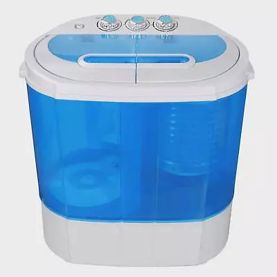 Portable Compact Wash Machine 10lbs Washer 5.5 Wash Capacity Spin Blue White • $135.59