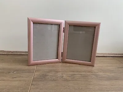 £7.99 • Buy Double Photo Frame Picture Frames Folding Standing Hinged Rose Gold 5x7”Portrait