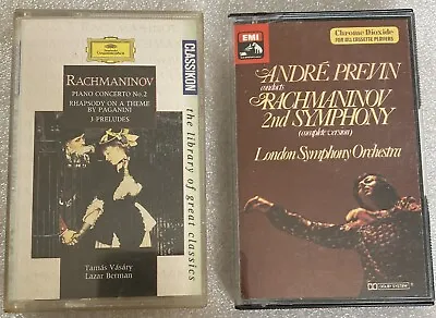 Rachmaninov. Piano Concerto No2” Vasary”& 2nd Symphony”Previn”= 2 Cassette Offer • £6.50