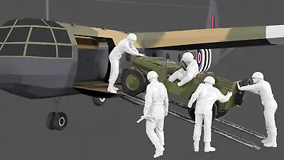 WWII British Glider Infantry - Helmets - Loading/Unloading Jeep - 5 Figure Set • £28.49