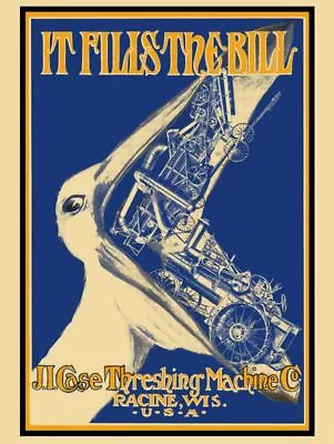 1906 J.I. Case Threshing Machine Co. NEW Metal Sign:  It Fits The Bill  Racine • $19.88