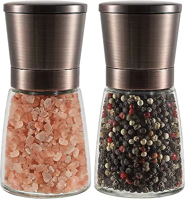 Vzaahu Salt And Pepper Grinders 2 Set With Ceramic Core CinnamonAdjustable • £18.47