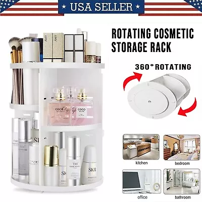 360° Makeup Organizer Rotating Storage Box Cosmetics Holder Display Stand Case • $18.99