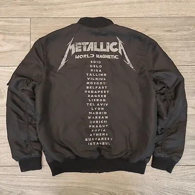 Metallica H&M World Magnetic 2010 Tour Bomber Jacket Size M Medium Black  • $94.32