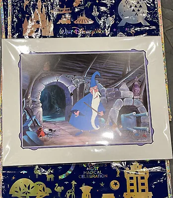 Disney Parks Robert Post Merlin Sword Stone Wizard Wand Witch 18 X 14” Print • $64.90