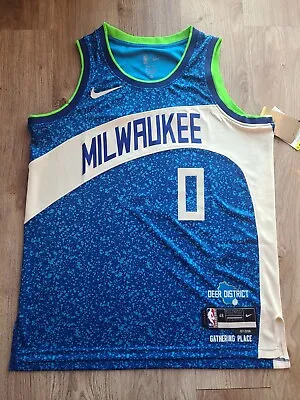 Mens XL Milwaukee Bucks 2023/24 Damian Lillard Swingman Jersey - City Edition • $49.99