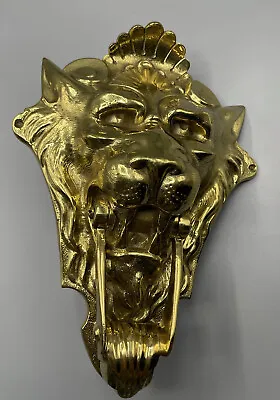 $600 • Buy Large English Regency Gothic Brass Door Knocker - Wolf Werewolf Devil Gargoyle