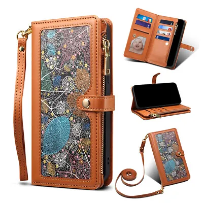 Crossbody Zipper Purse Multifunctional Mobile Phone Case For IPhone-Brown • $26.95