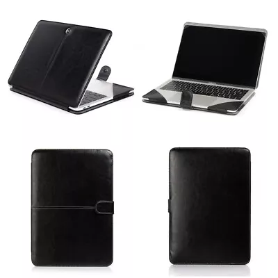 Black Leather Book Back Cover Sleeve Case For Macbook Air Pro 11  13 14  15 16 • $17.99