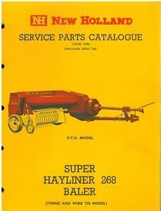 £12.99 • Buy New Holland Super Hayliner 268 Baler Parts Manual