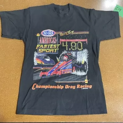 Vintage Men’s Small Nhra Drag Racing Single Stitch Black T-Shirt • $21.74