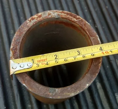 One Round Steel Thick Wall Tube Pipe 7 3/8  Long  4  OD  7/16  Wall  3 1/8  ID • $40