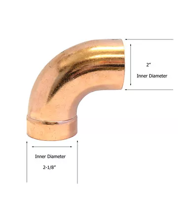 Libra Supply 2 Inch 2'' 2-inch DWV 90 Degree Wrought Copper Street Elbow FTGxC • $19.94