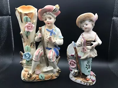 Vintage UCAGCO Japan  Ceramic Figurine Vases Set Of 2 Decor • $4.99