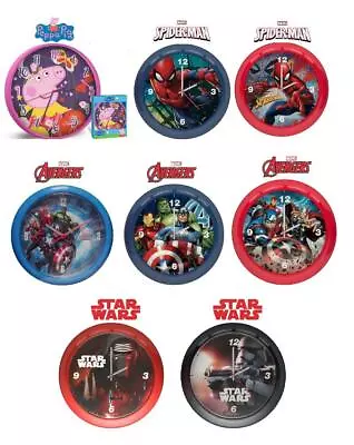 £11.99 • Buy Kids Character Premium Licensed Wall Clock 25cm-Spiderman,Peppa Pig, Avengers 