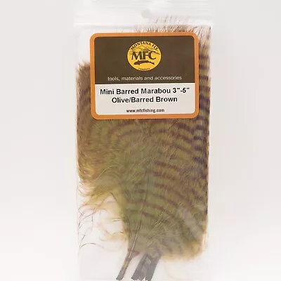 Montana Fly Company Mini Barred Marabou 3-5  - Olive/Brown • $7.50