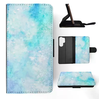Flip Case For Samsung Galaxy|winter Watercolor Ice Blue 2 • $19.95