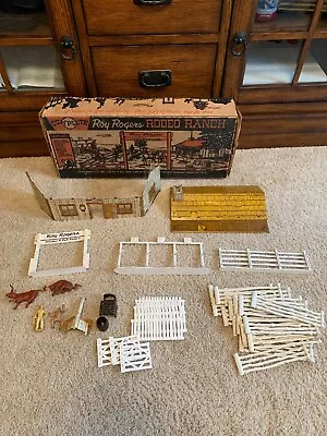 Vintage Roy Rogers Rodeo Ranch Louis Marx Playset Double R  • $139.99