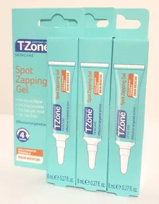T-Zone Spot Zapping Gel AntibacterialAcne Treatment Tea Tree Witch Hazel X 3 • £12.99