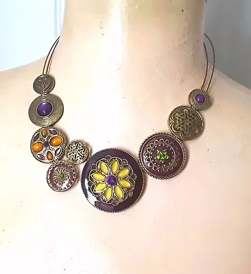£6 • Buy M & S Multicolour & Gold Tone Necklace    42-48cm   F352
