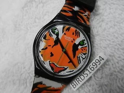 UNISEX 2005 Swatch GB224 DANS LA JUNGLE Tiger Watch New Battery VGC FAST S/H • $99