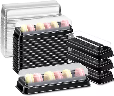 100PC Macaron Boxes W/Clear Lids Bulk Macaroon Container Macaroon Packagingboxes • $52.99
