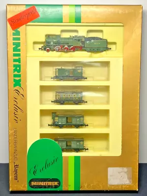 N Scale Minitrix 51 1029 Steam Locomotive With Tender And Freight Car Set RARE • $374.99