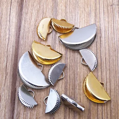 60 Pcs Ribbon Clamps Semicircle Cord Fastener Tassel Earring Making Supplies • £8.59