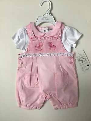 £11.99 • Buy Baby Girls Spanish Style Smocked Rocking Horse Romper Top Set 0-3 3-6 6-9 Months