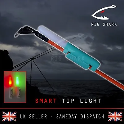 Rig Shark™ LED Sea Fishing SMART Rod Tip Light Beach Caster Bite Strike Alert • £7.99