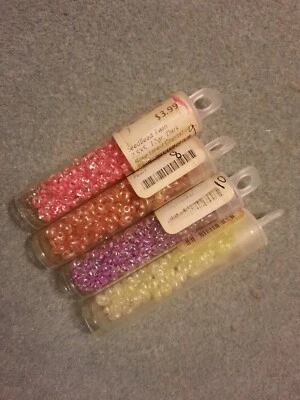 $8.49 • Buy Leftover Czech Twin Seed Beads-four Colors Approx 33 Gms