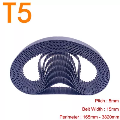 T5 Synchronous Belt 5mm Pitch Rubber Close Loop Timing Belt 15mm Width Printer • $155.25