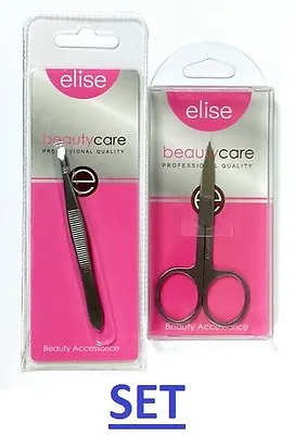 Professional Manicure Cuticle Nail Scissors Eyebrow Tweezer Stainless Steel Set • $6.95