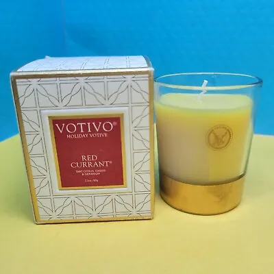 Votivo Holiday Votive Aromatic Candle Red Currant -Mini Size (2.1 Oz) NEW In Box • $25.49