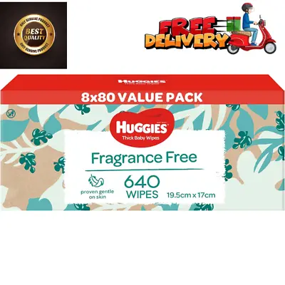 640 HUGGIES Thick Baby Wet Wipes Bulk Mega Pack Fragrance Free- Baby Wipes • $32.25