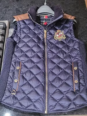 Holland Cooper Diamond Quilt NavyPadded Equestrian Vest Gilet Medium • £105