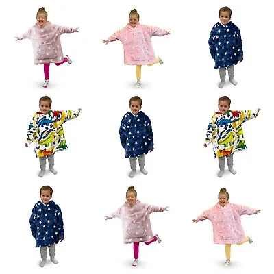 £19.95 • Buy Kids Boys Girls Hoodie Blanket Oversized Soft Sherpa Fleece Hooded Sweatshirt