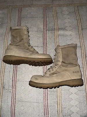 Bates Military Boots Men’s Size 9.5 XW Beige Ankle Support Tie Up Vibram Soles • $49.99