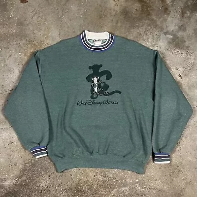 Vintage Disney Tigger Embroidered Shadow Crewneck Sweater Green Size XL • $29.99