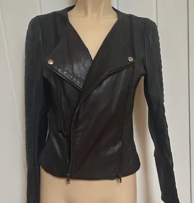 KOOKAI - Soft Black Leather Jacket - Size 38 (Aus 8-10) • $120