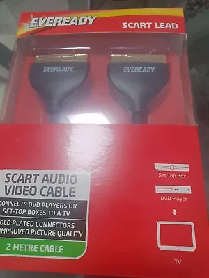 Eveready Scart Lead Gold Connects Dvd Player To TV Ect 2 Metres  • £6.50