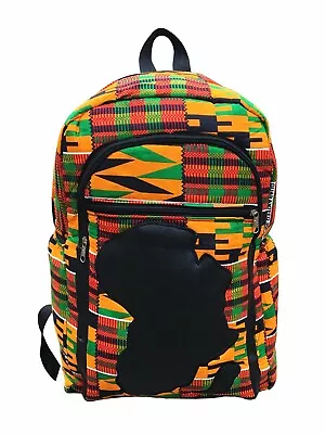 Kente African Print Backpack Handmade Map Of Africa Book Rucksack Backpack Bag  • $59.99