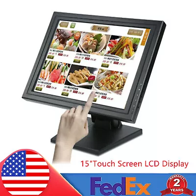 15  Touch Screen Monitor LCD VGA TouchScreen Monitor Retail Kiosk Restaurant Bar • $104.50