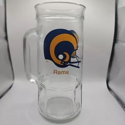 L.A. Rams NFL Glass Mug Vintage 70s 80s 7  Beer Stein (Fisher) Football • $15
