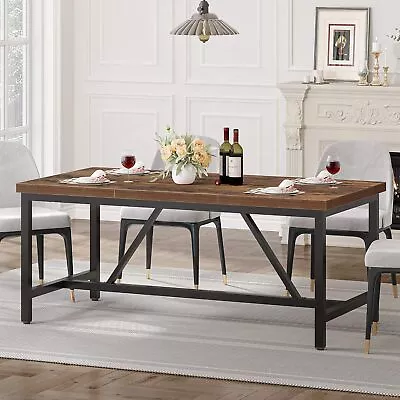 YITAHOME 70.8  Large Kitchen Dining Room Table For 6-8 People Rustic Brown • $203.99