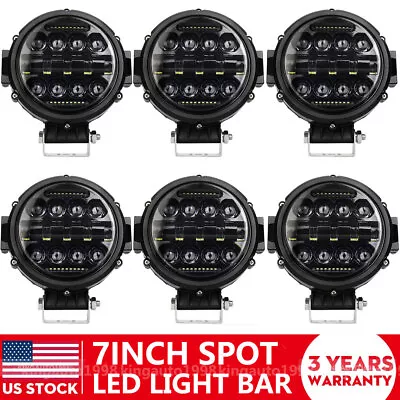 6x 7'' Black LED Pods Work Light Bar Round Driving Fog Headlight Truck Off Road • $154.99