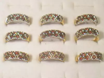 **** 9 ..Special Price . Sz.6 .GARNET RINGS  DESIGNER VINTAGE WHOLESALE LOT 002 • $21.95