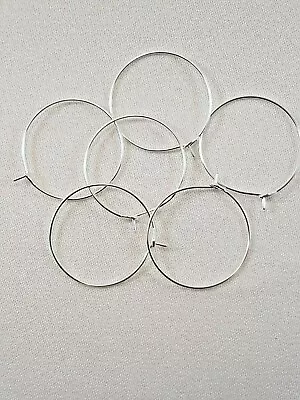 £6.99 • Buy 100 Quality Silver Plated Wine Glass Charm Rings/Earring Hoops Wedding Hen Party
